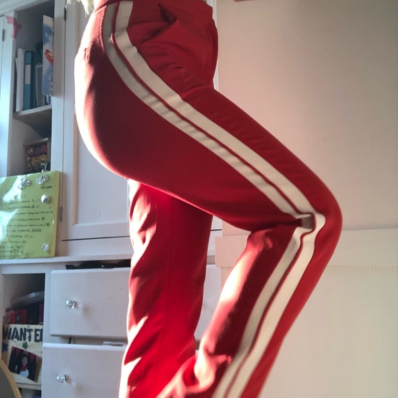 red trouser dress pants with white stripes - Picture 3 of 5